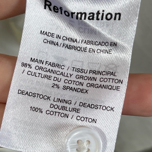 Reformation Dasha Midi Dress White Shirt Dress Size 8 - Picture 4 of 4